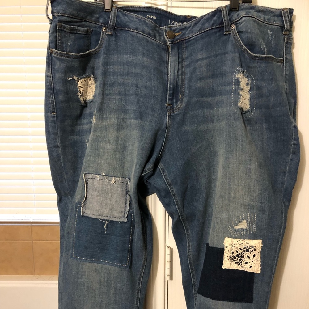 Destructed Patchwork Denim Jeans
